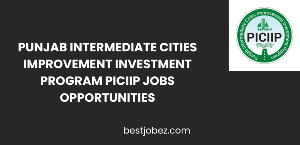 Punjab Intermediate Cities Improvement Investment Program PICIIP Jobs Opportunities